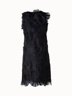 Short Sheath Dress with Poppy Embroidery