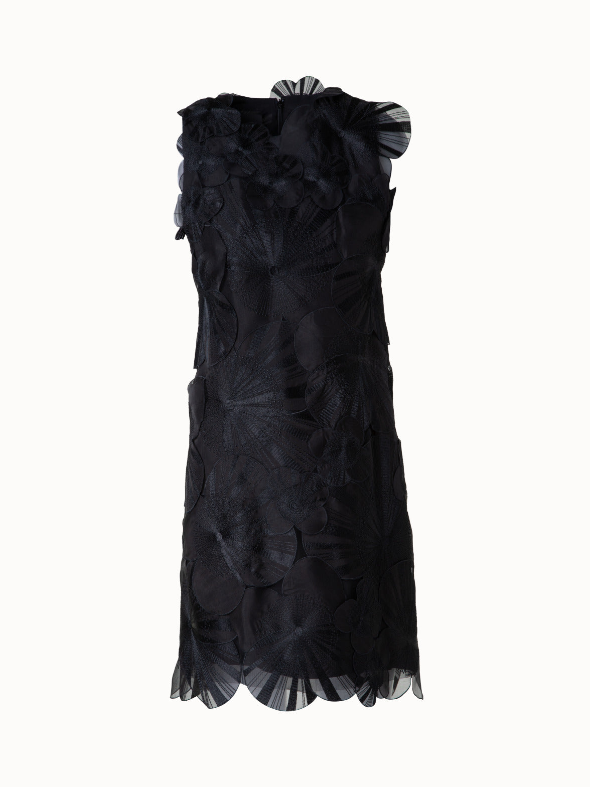 Short Sheath Dress with Poppy Embroidery
