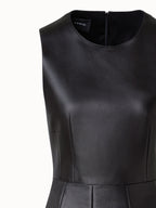 Short Fit & Flare Leather Dress