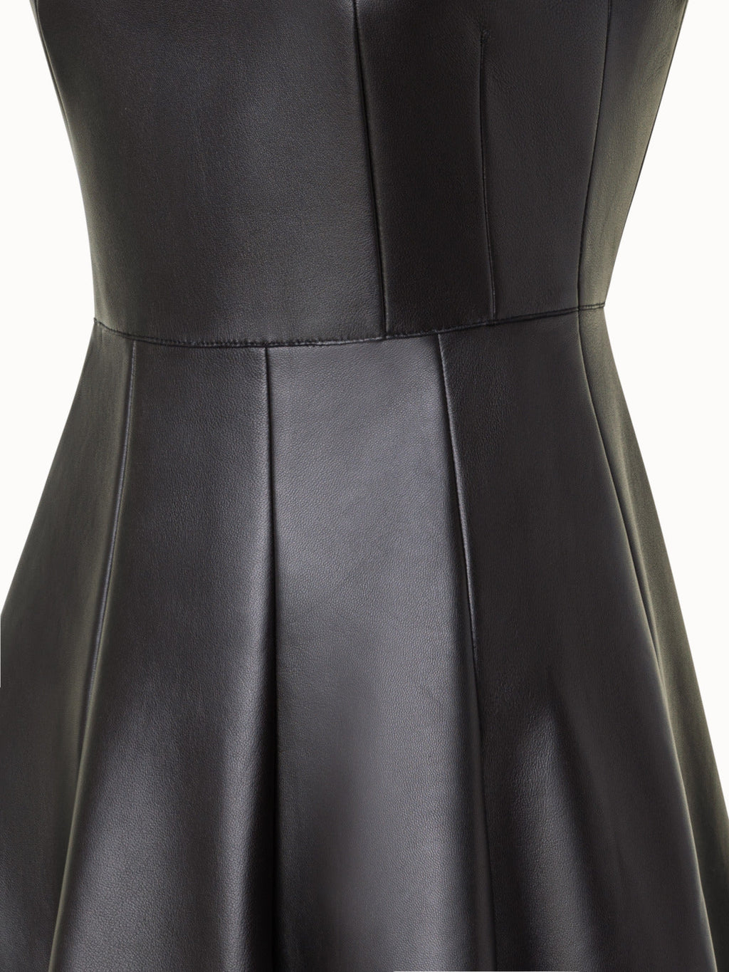 Short Fit & Flare Leather Dress