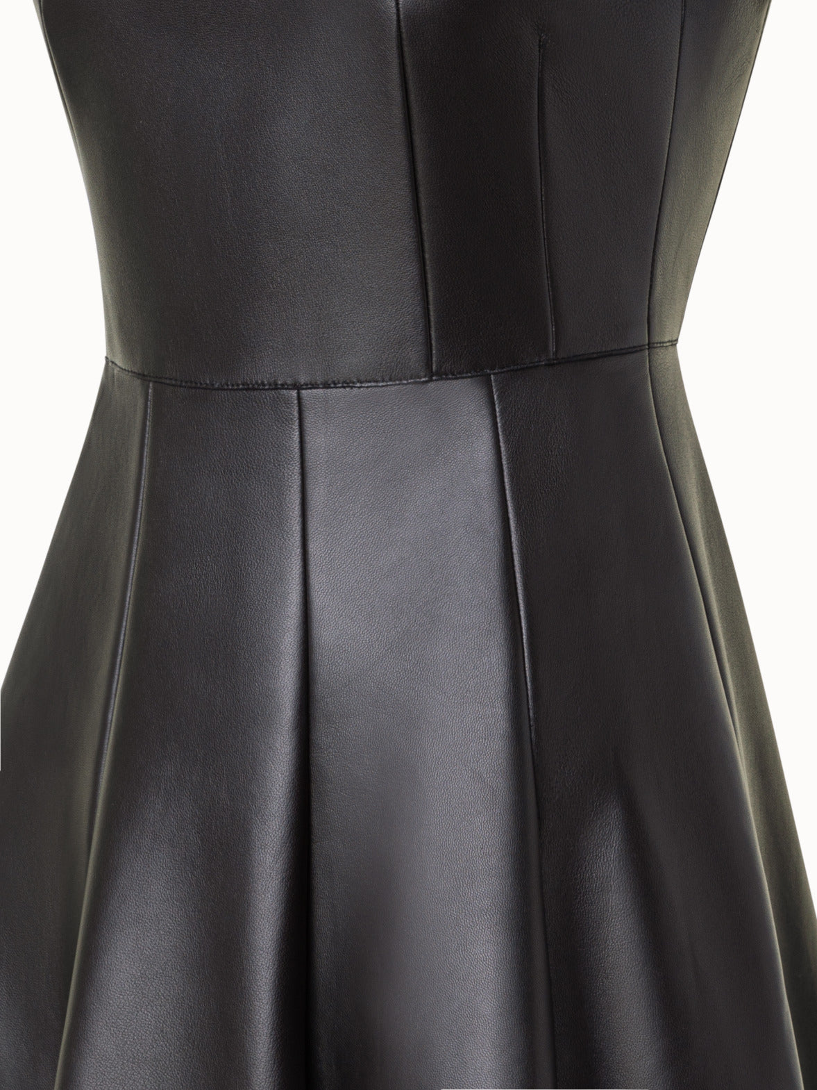 Short Fit & Flare Leather Dress