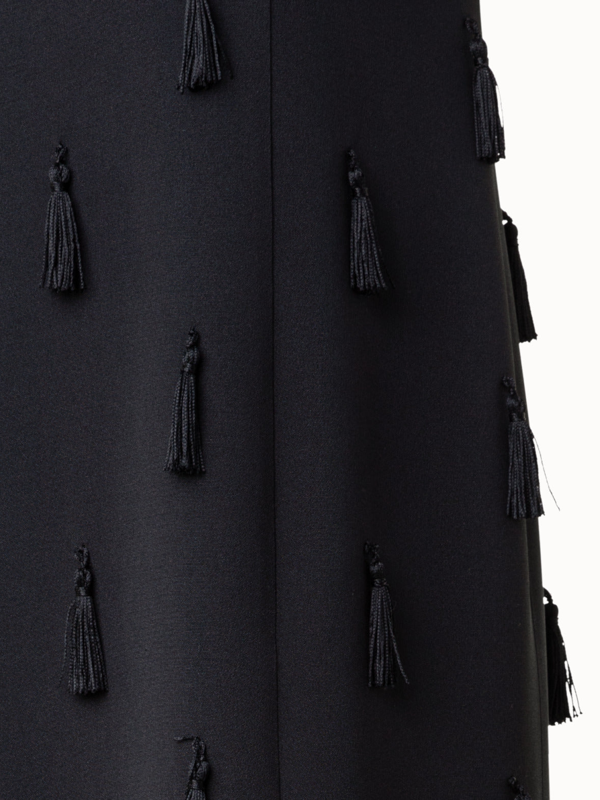 Long Silk Evening Dress with Tassels
