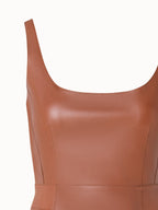 Sleeveless Leather Sheath Dress