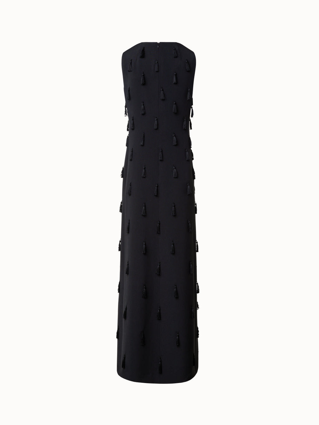 Long Silk Evening Dress with Tassels