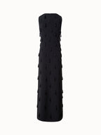 Long Silk Evening Dress with Tassels