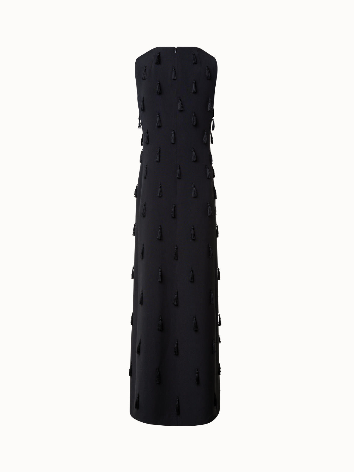 Long Silk Evening Dress with Tassels
