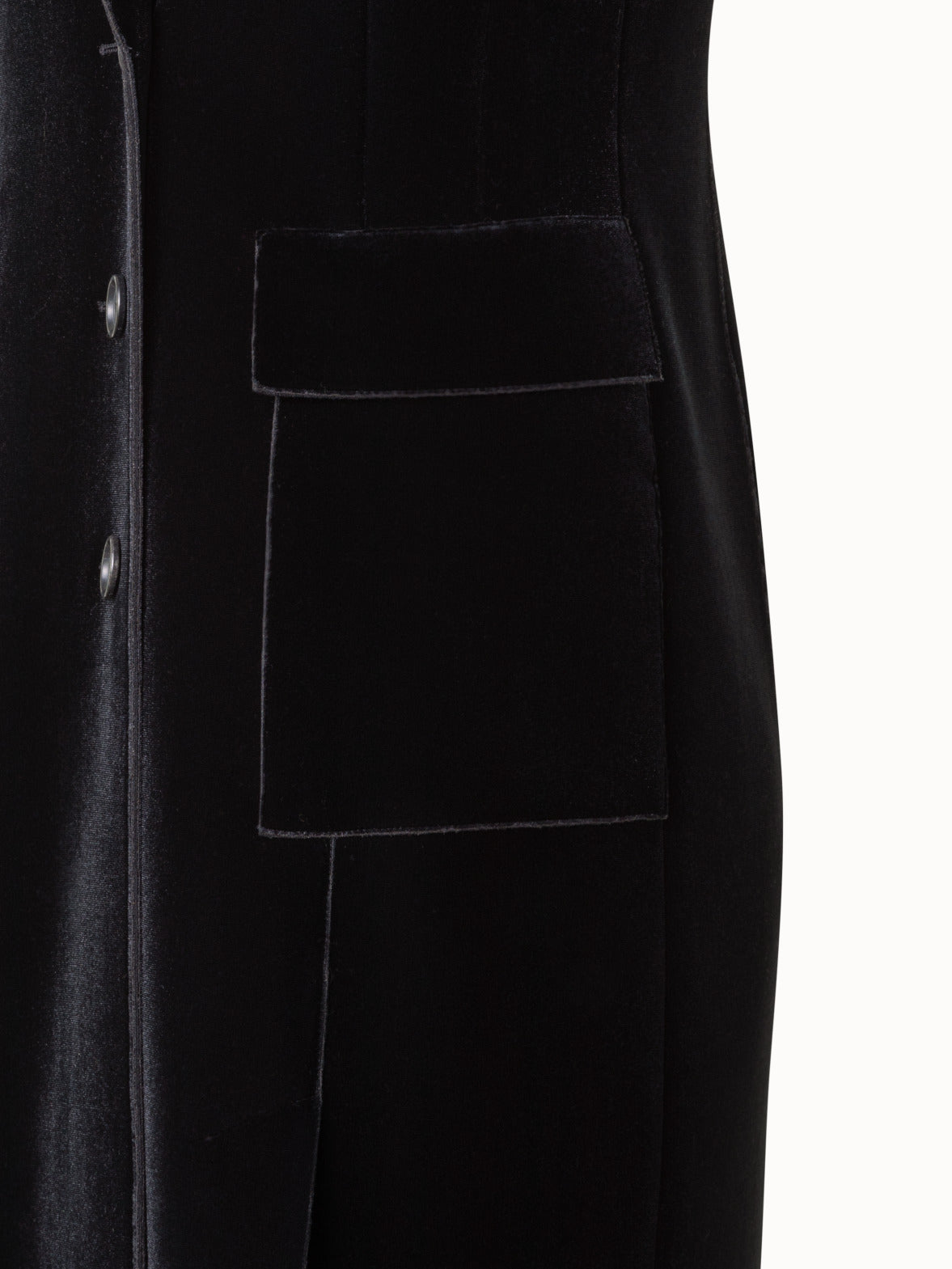 Neoprene Velvet Tuxedo Gown with High Slits