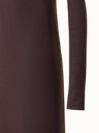 Tube Midi Dress with Turtle Neck in Wool Jersey