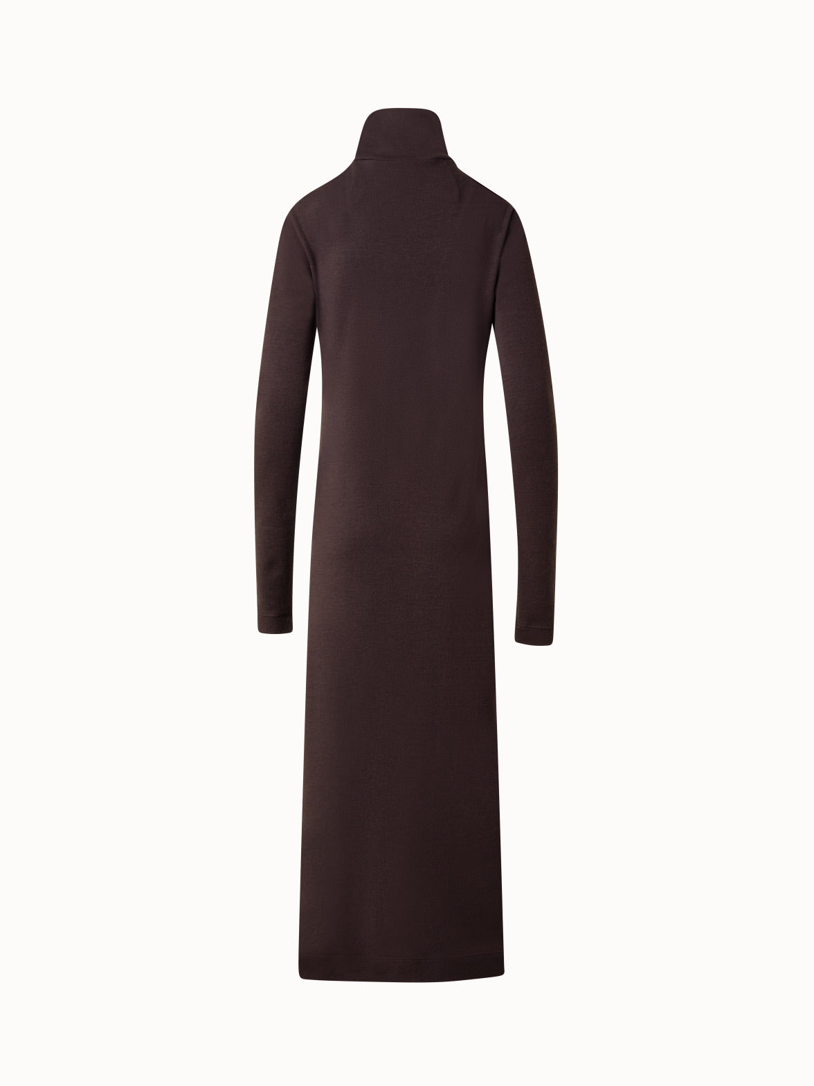 Tube Midi Dress with Turtle Neck in Wool Jersey
