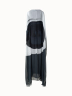Sleeveless Silk Caftan Dress with Loop Print