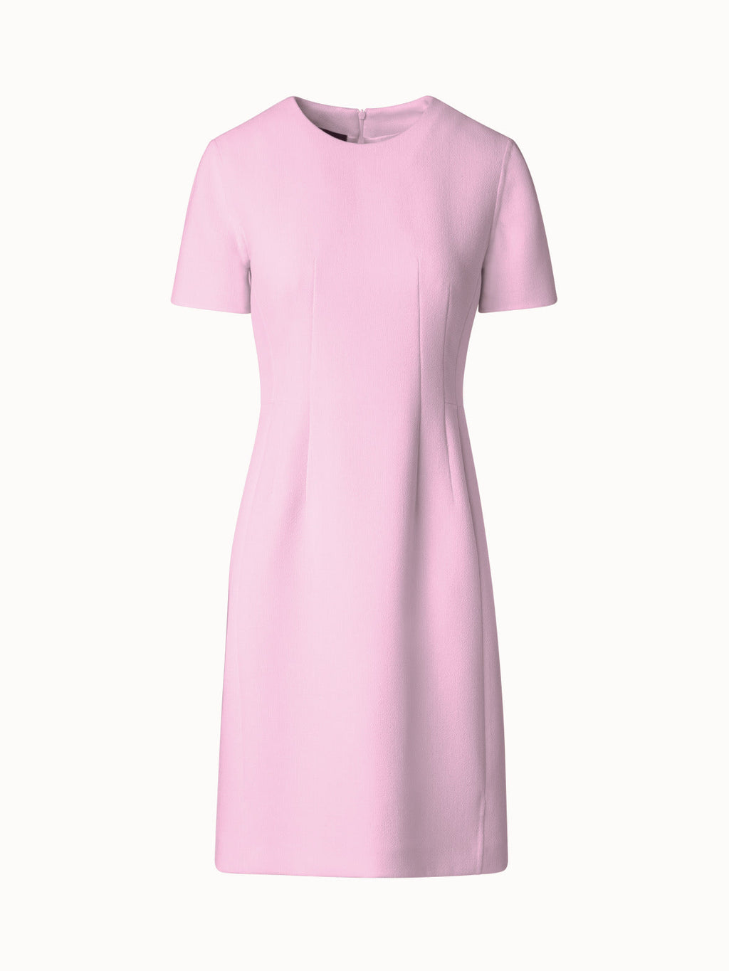 Sheath Dress with Short Sleeves in Wool Cr¨ºpe Double-Face