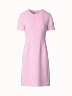 Sheath Dress with Short Sleeves in Wool Cr¨ºpe Double-Face