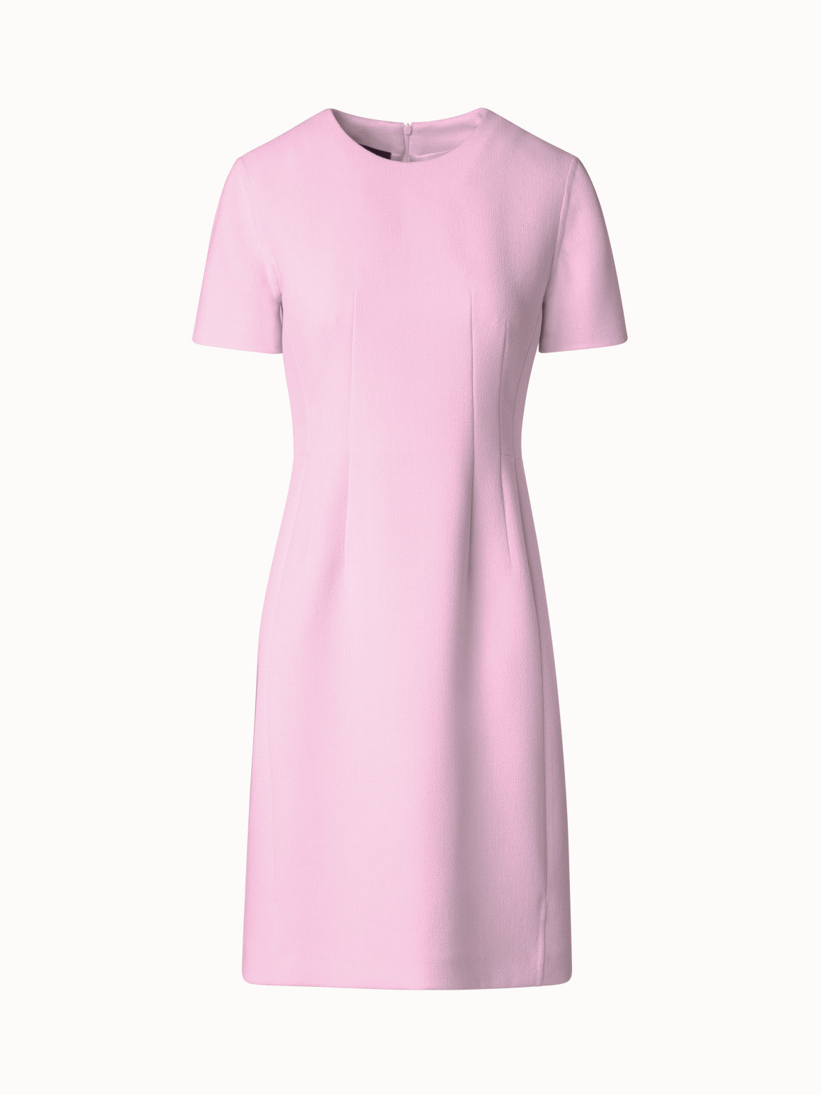 Sheath Dress with Short Sleeves in Wool Cr¨ºpe Double-Face