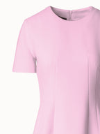 Sheath Dress with Short Sleeves in Wool Cr¨ºpe Double-Face