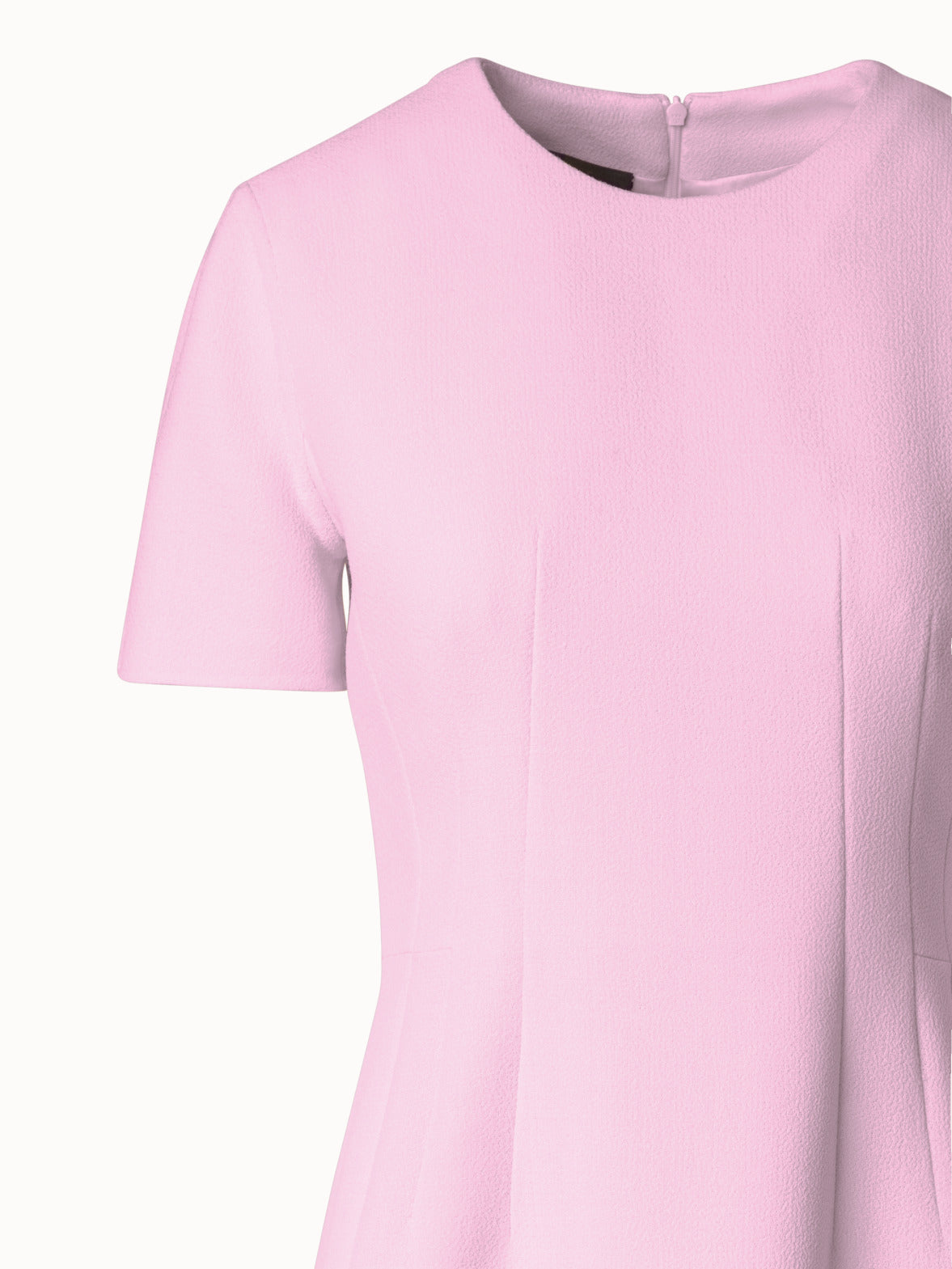Sheath Dress with Short Sleeves in Wool Cr¨ºpe Double-Face