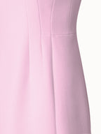 Sheath Dress with Short Sleeves in Wool Cr¨ºpe Double-Face