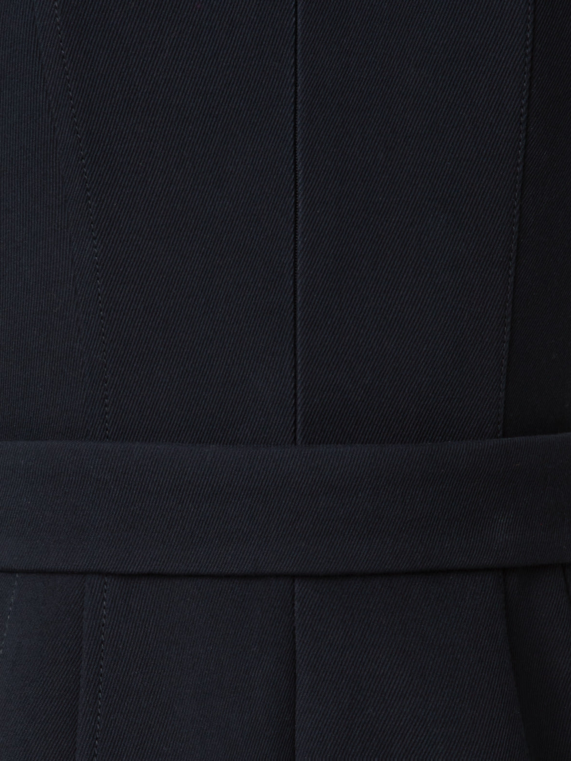 Trench Dress - Sleeveless Cotton A-Line Dress with Zip-Cut-Out
