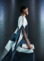 Sleeveless Silk Caftan Dress with Loop Print