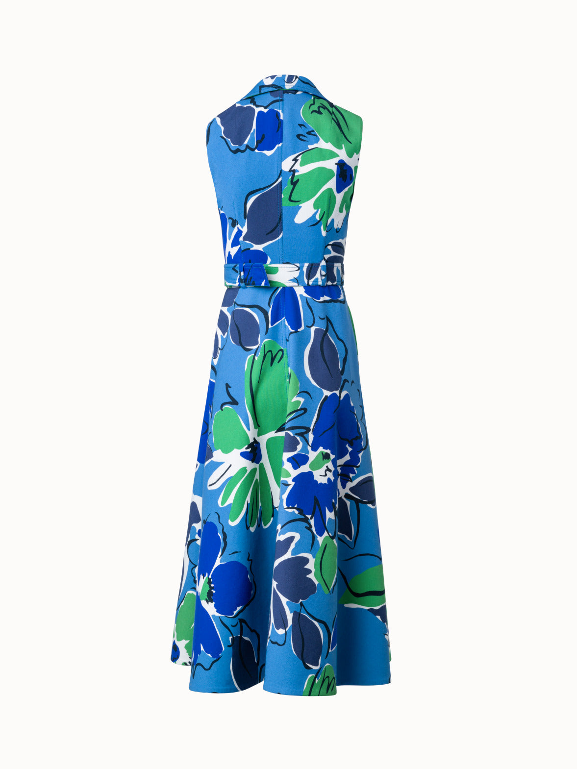 Midi Dress with Sketched Abraham Flower Print