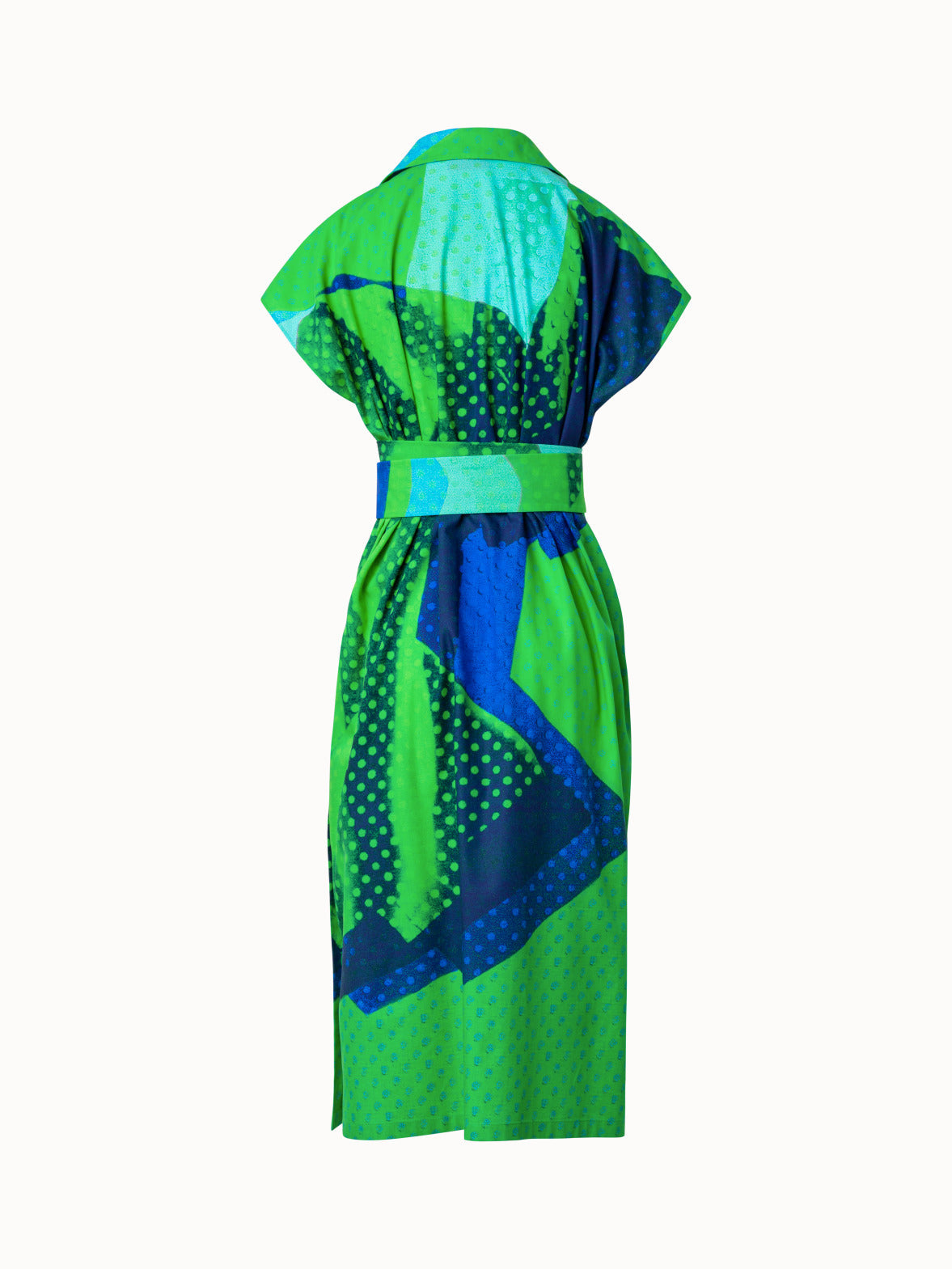 Cotton Shirt Dress with Superimposition Print