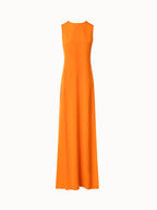 Long Sleeveless Silk Evening Dress with Slit
