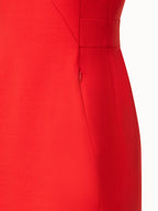 Sleeveless Wool Double-Face V-Neck Sheath Dress