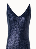 Jersey Sequins V-Neck Gown