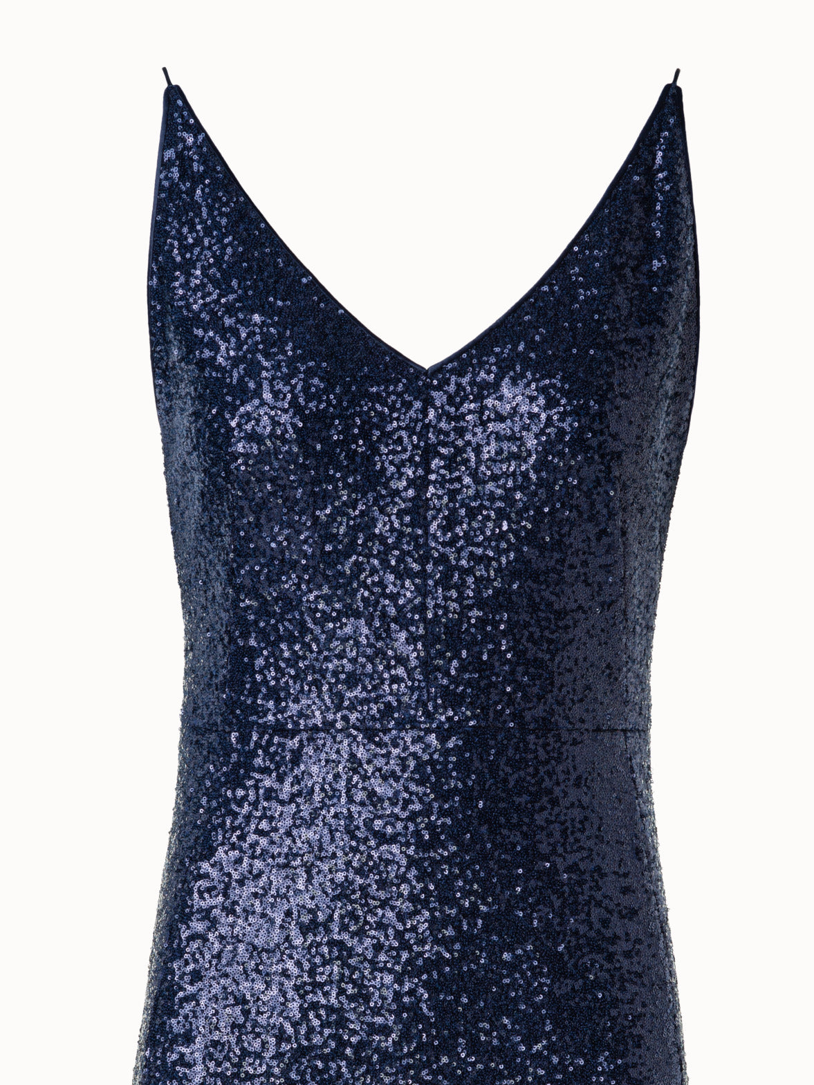 Jersey Sequins V-Neck Gown