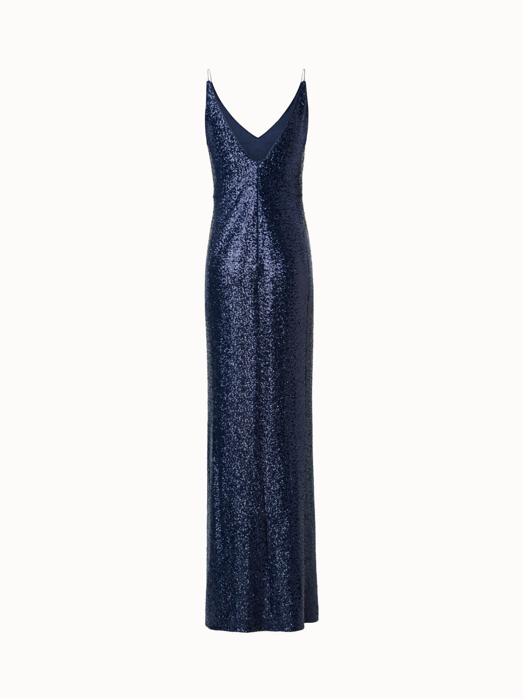 Jersey Sequins V-Neck Gown