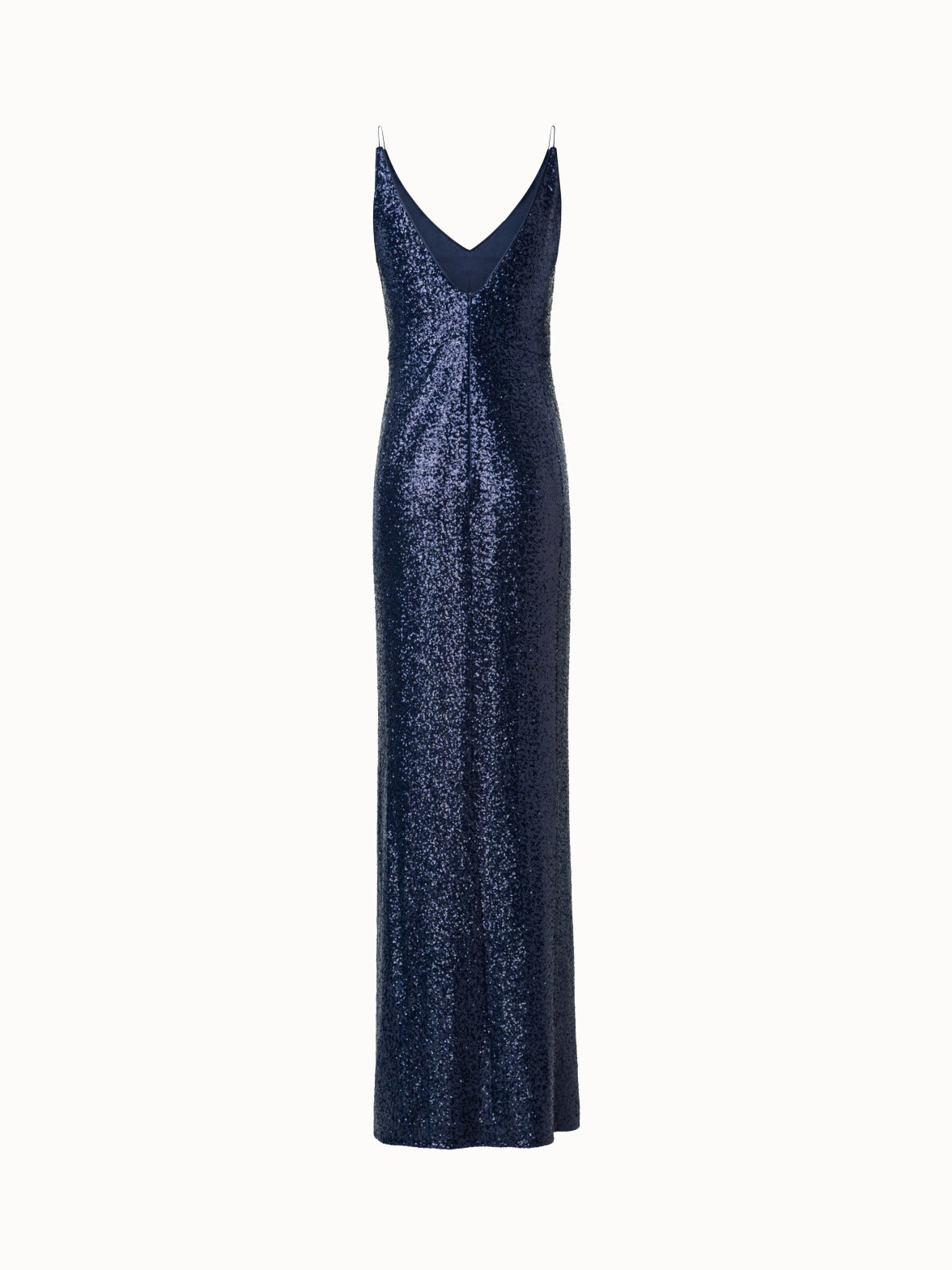 Jersey Sequins V-Neck Gown