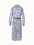 Cotton Shirt Dress with Asagao Print