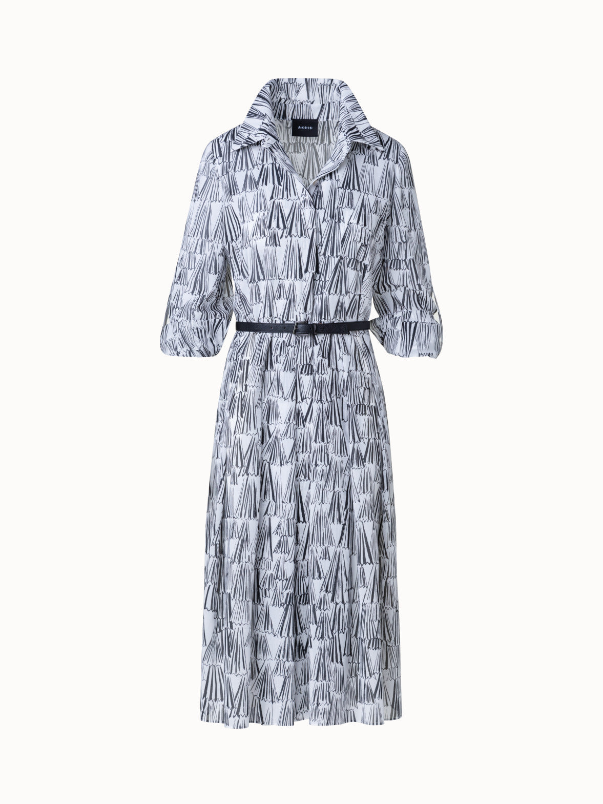 Cotton Shirt Dress with Asagao Print