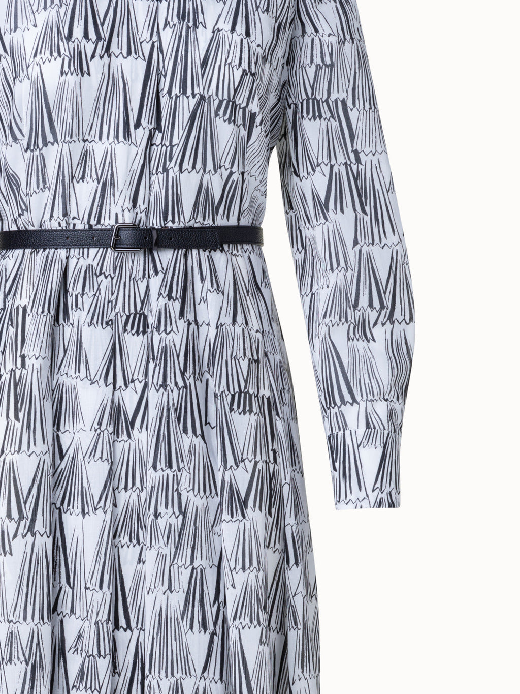 Cotton Shirt Dress with Asagao Print