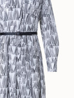 Cotton Shirt Dress with Asagao Print