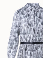 Cotton Shirt Dress with Asagao Print