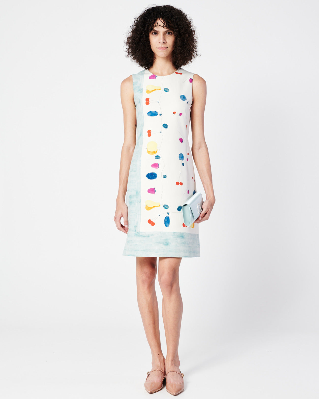 Double-Face Sheath Dress with Fruits Print