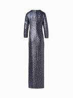 Sequins Jersey Evening Gown with Long Sleeves