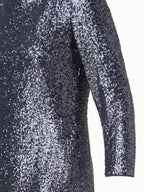 Sequins Jersey Evening Gown with Long Sleeves