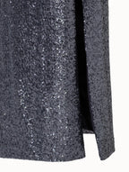 Sequins Jersey Evening Gown with Long Sleeves