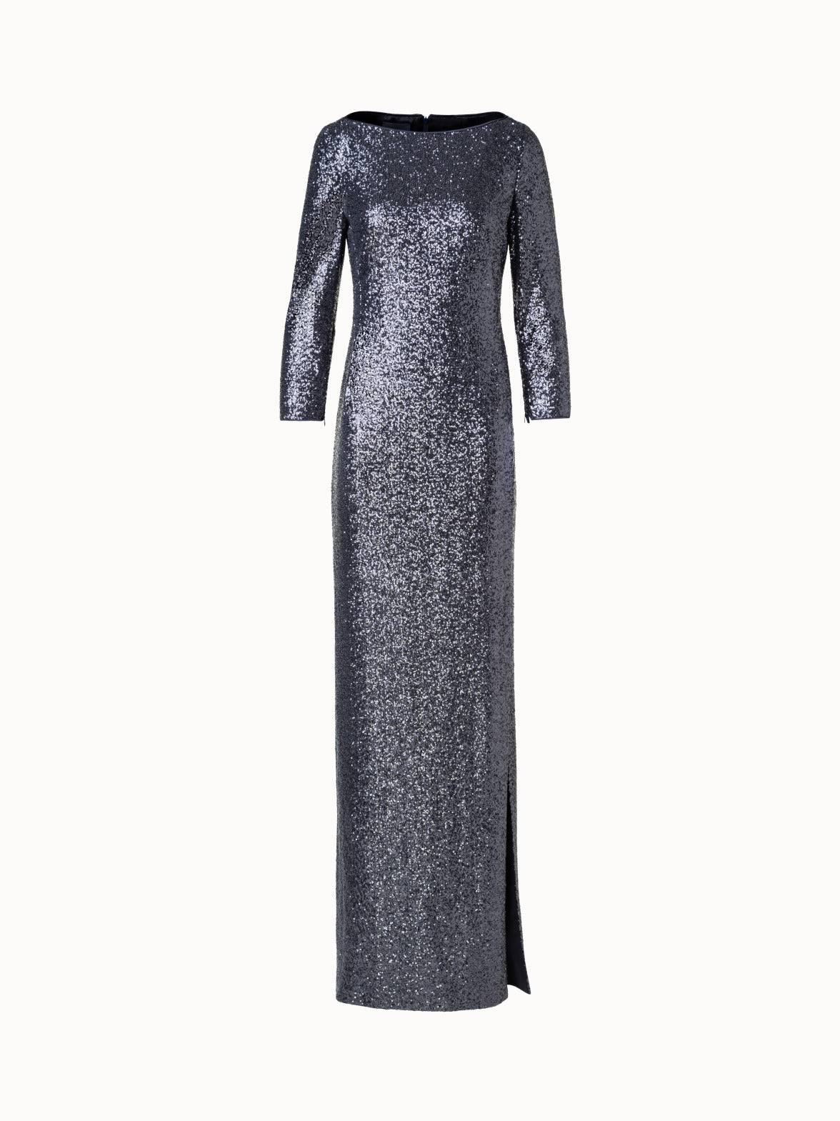 Sequins Jersey Evening Gown with Long Sleeves