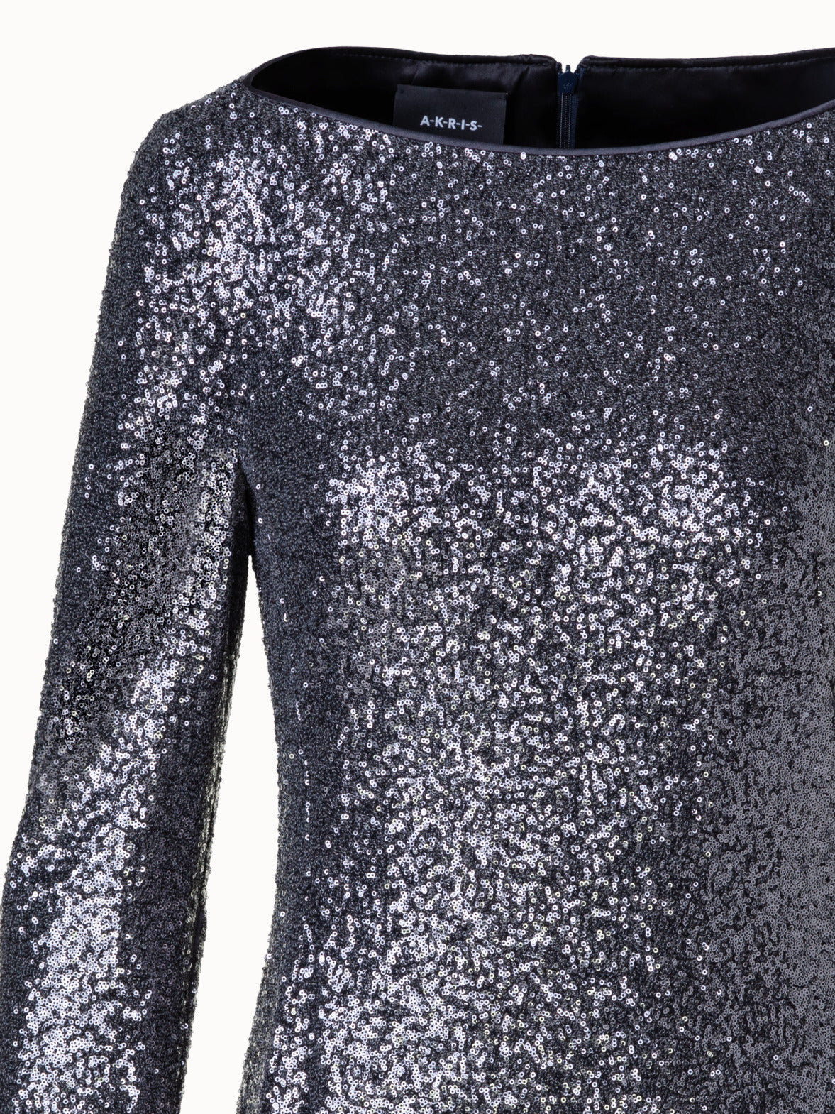 Sequins Jersey Evening Gown with Long Sleeves