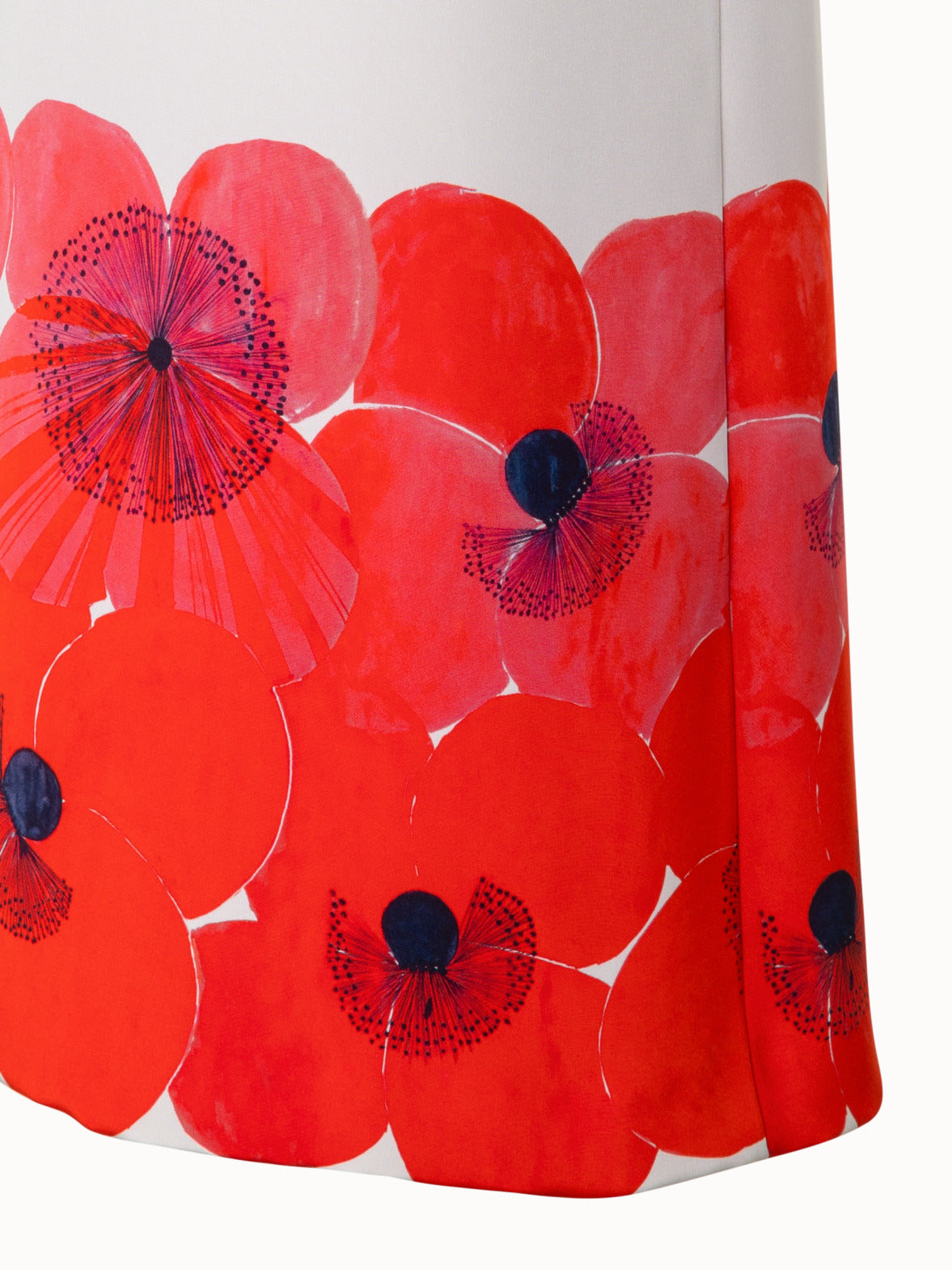 Silk Cr¨ºpe Tunic Dress with Poppy Print
