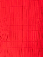 Short Pleated Dress with Long Flared Sleeves