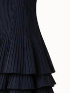 Sleeveless Midi Dress with Pleated Skirt in Semi-Sheer Organza