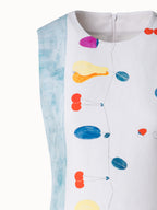 Double-Face Sheath Dress with Fruits Print