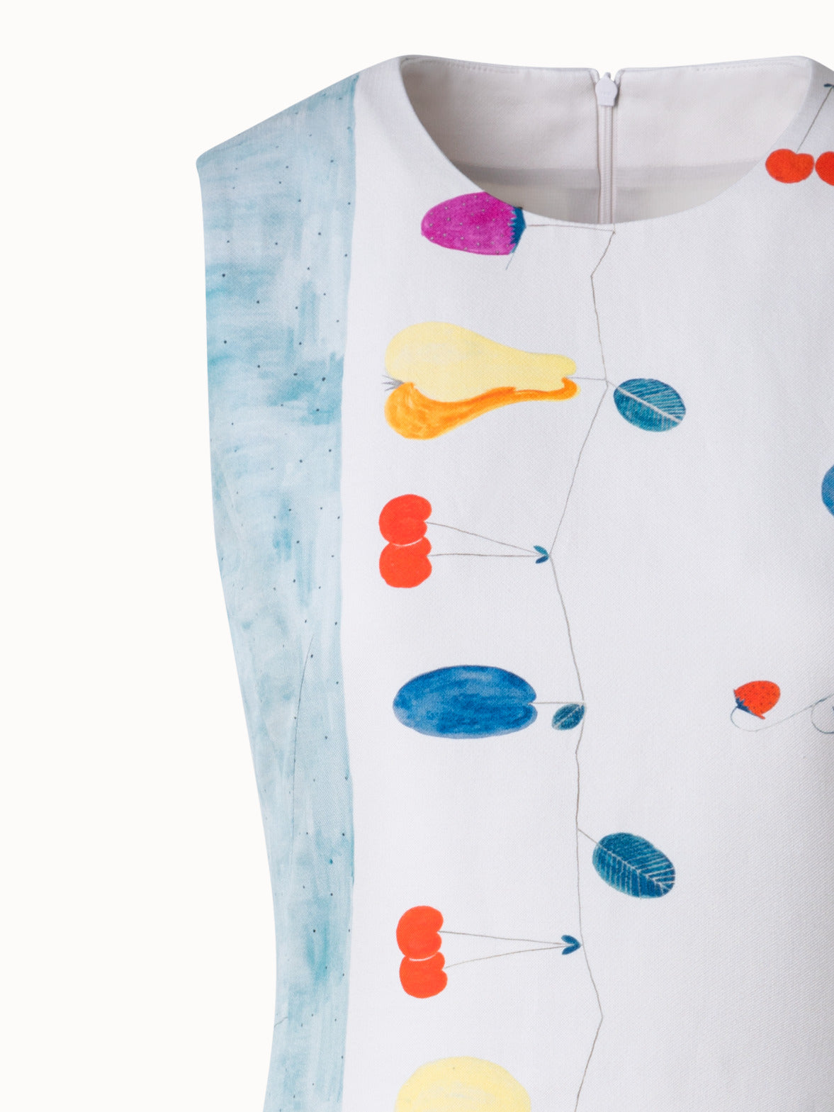 Double-Face Sheath Dress with Fruits Print