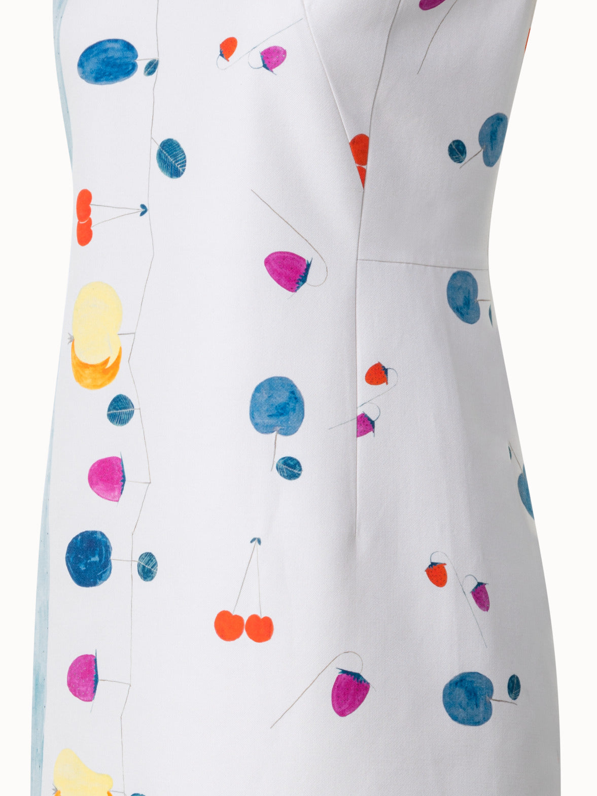 Double-Face Sheath Dress with Fruits Print
