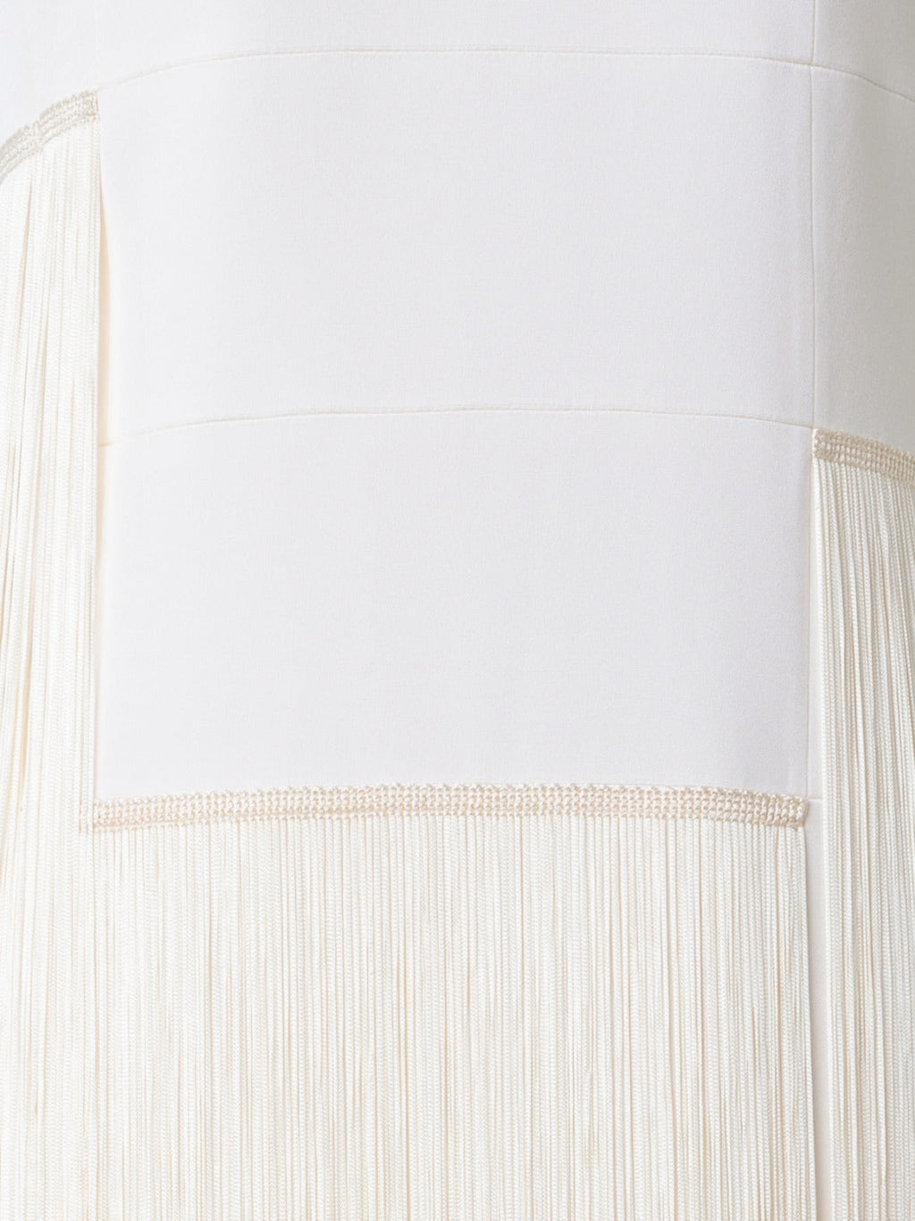 Long Sleeveless Silk Gown with Fringes