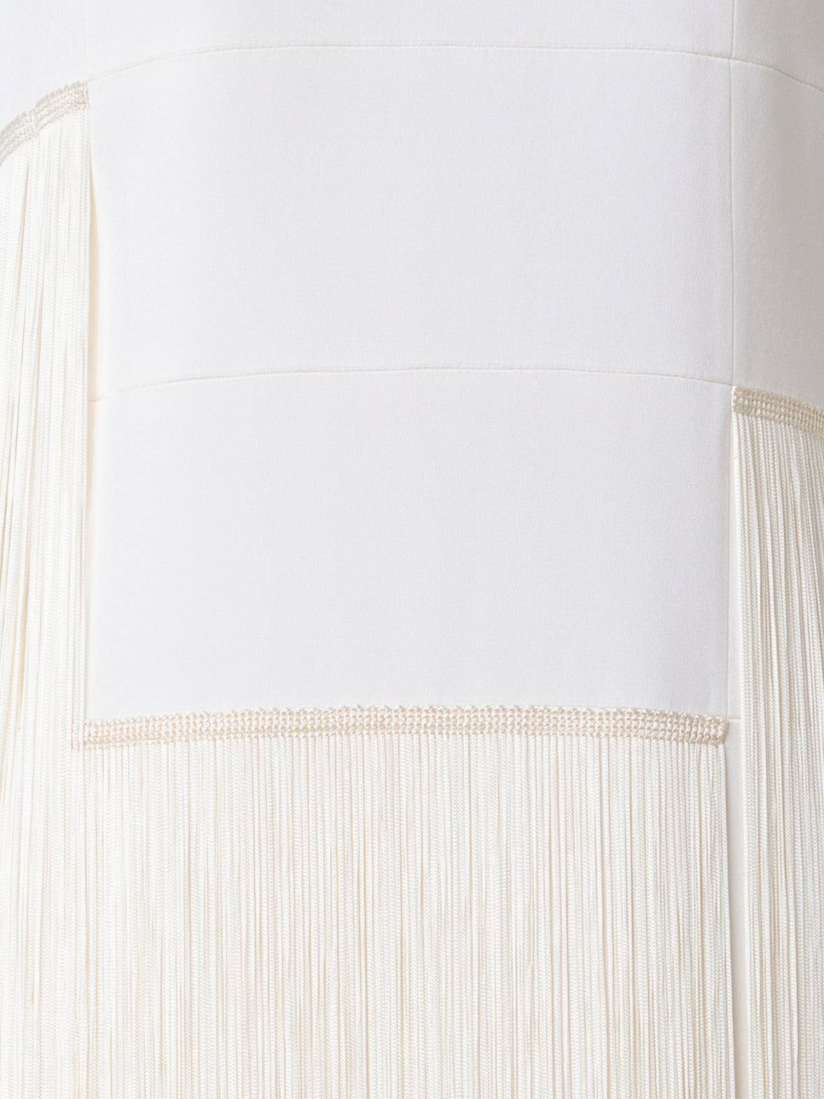 Long Sleeveless Silk Gown with Fringes
