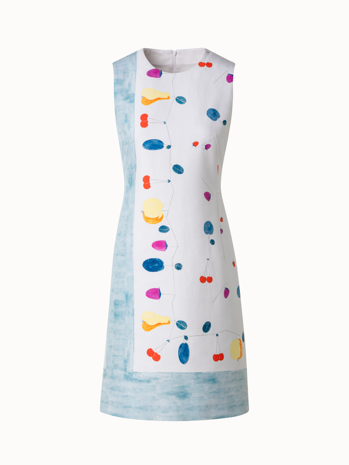 Double-Face Sheath Dress with Fruits Print